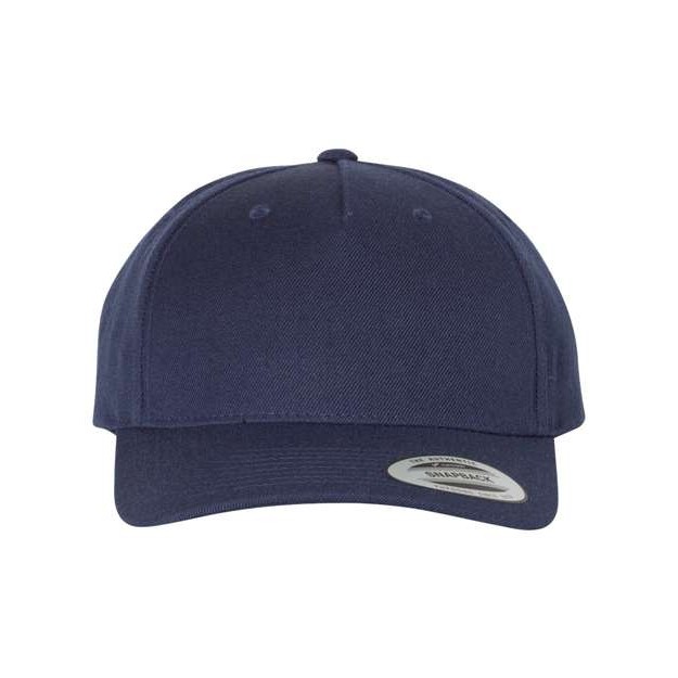 Premium Five-Panel Curved Bill Snapback Cap - Thumbnail Image