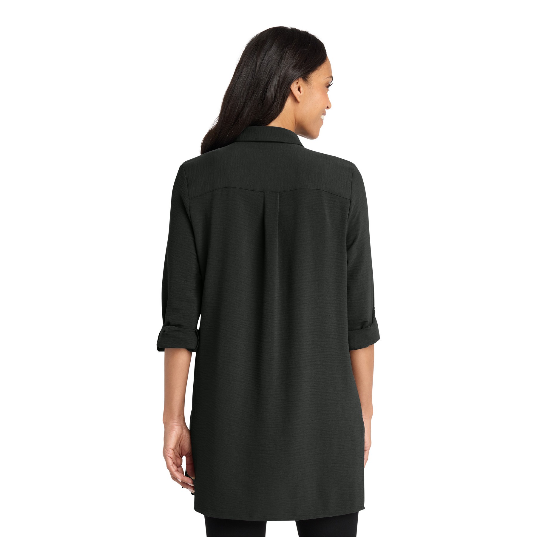Women's Textured Crepe Long Tunic - Thumbnail Image