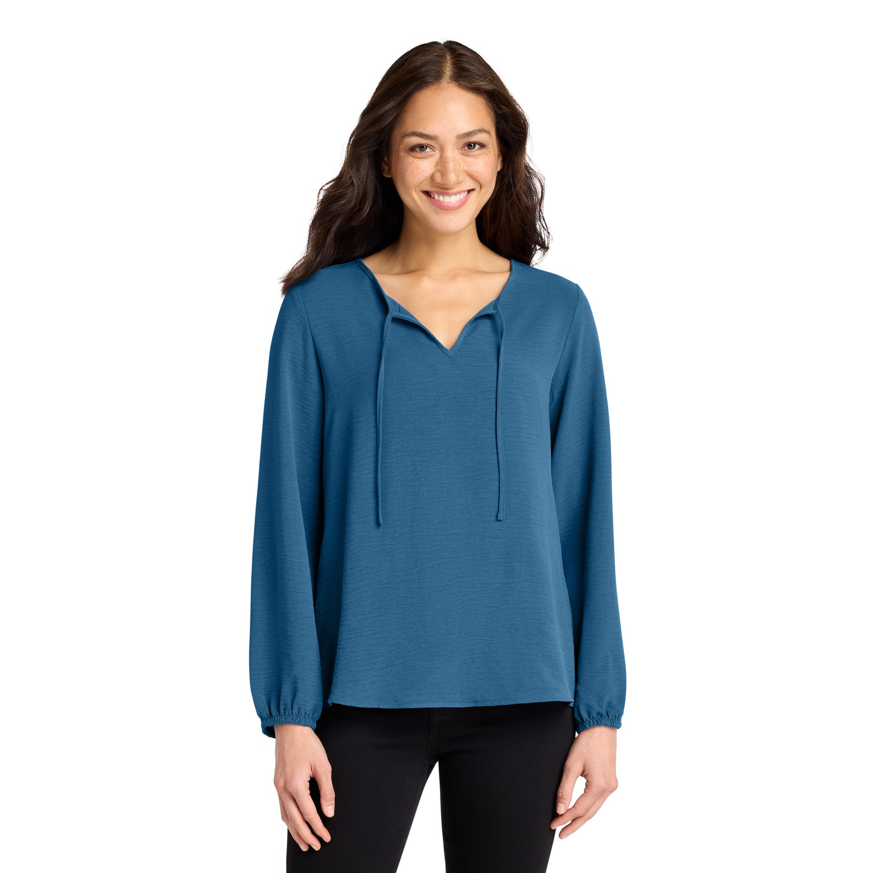 Women's Textured Crepe Blouse - Thumbnail Image