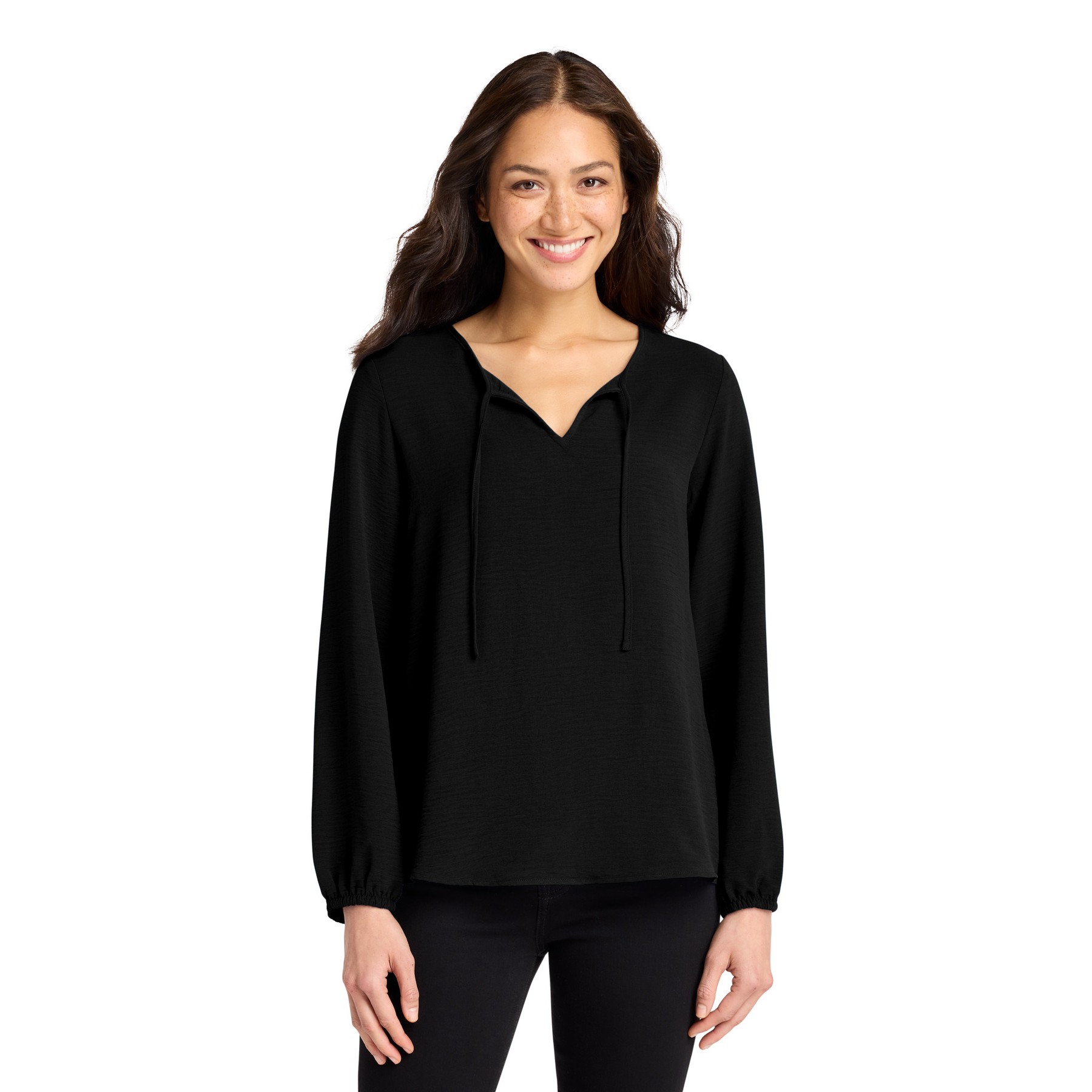 Women's Textured Crepe Blouse - Thumbnail Image
