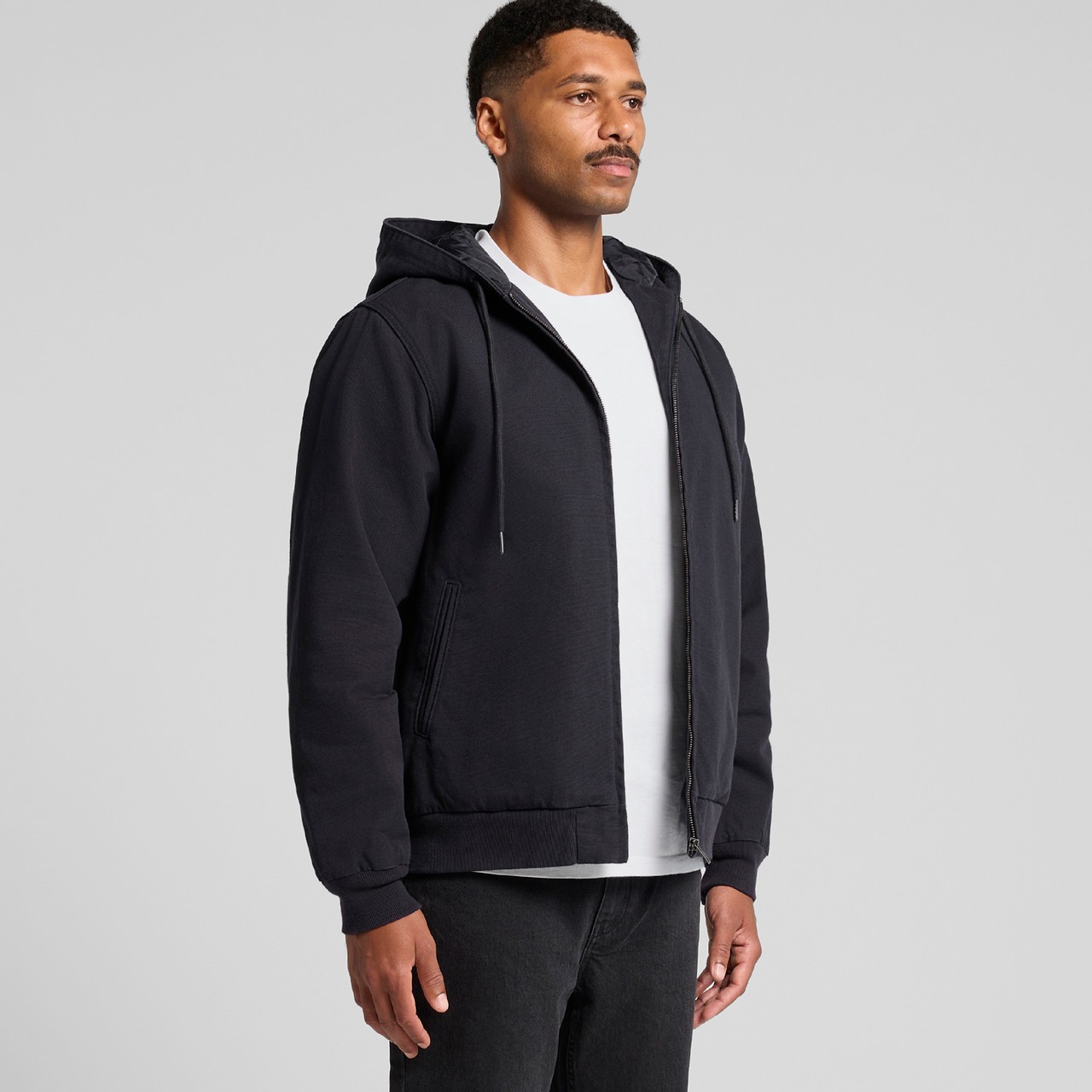 Canvas Bomber Hood Jacket - Thumbnail Image
