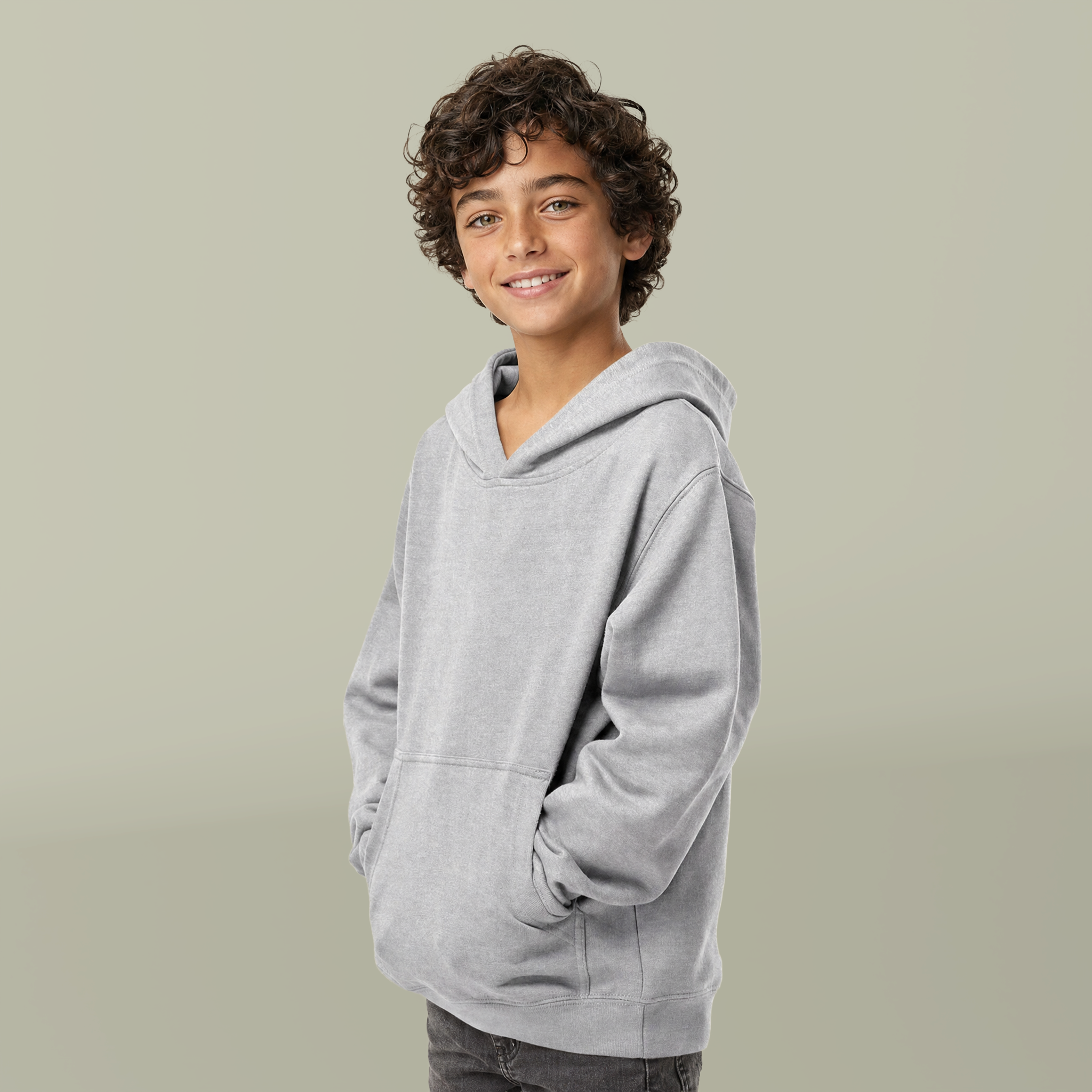 Youth Midweight Hooded Sweatshirt - Thumbnail Image