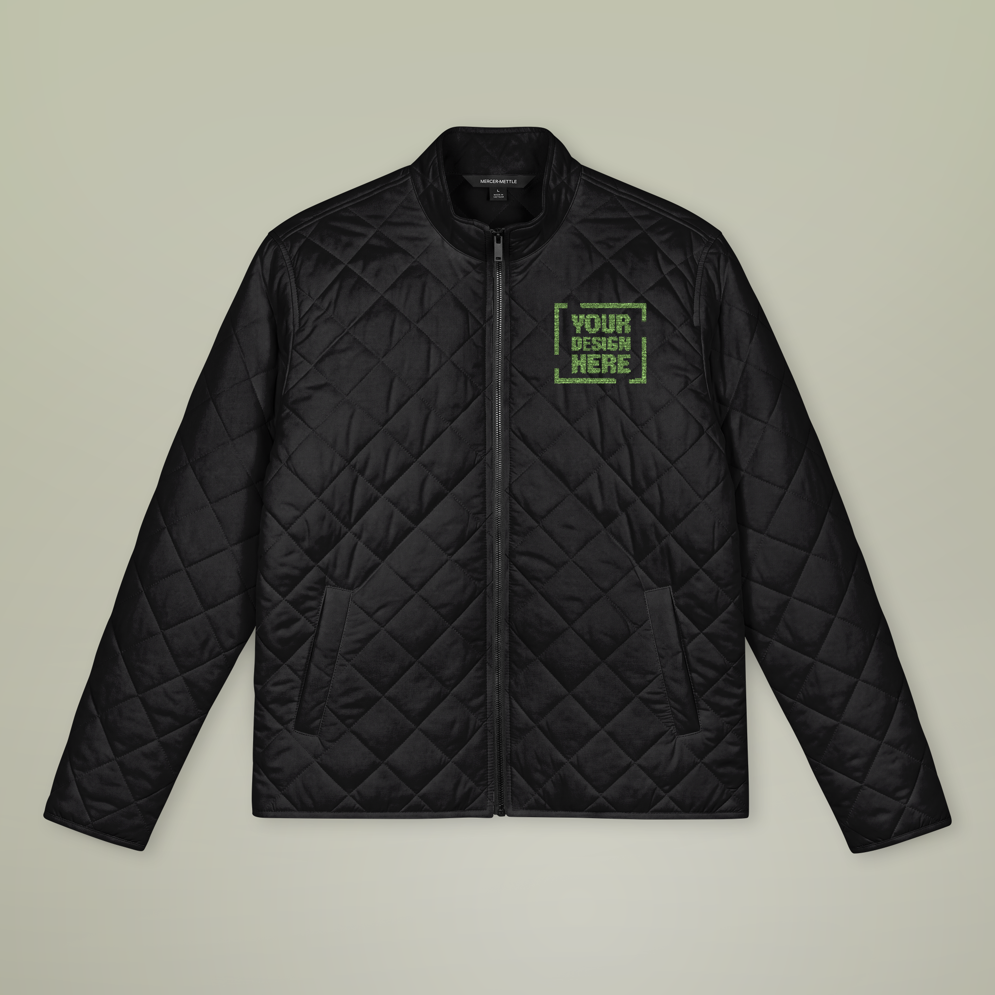 Men's Quilted Full-Zip Jacket (Embroidery) - Thumbnail Image