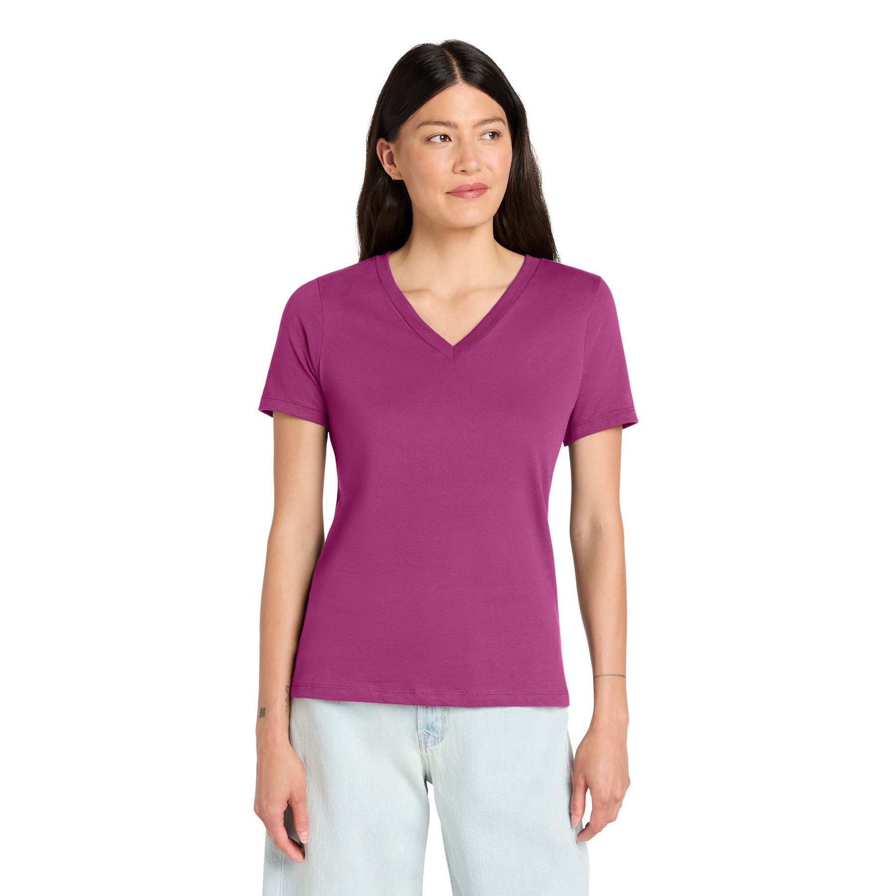 Women's Relaxed Jersey Short Sleeve V-Neck Tee - Thumbnail Image