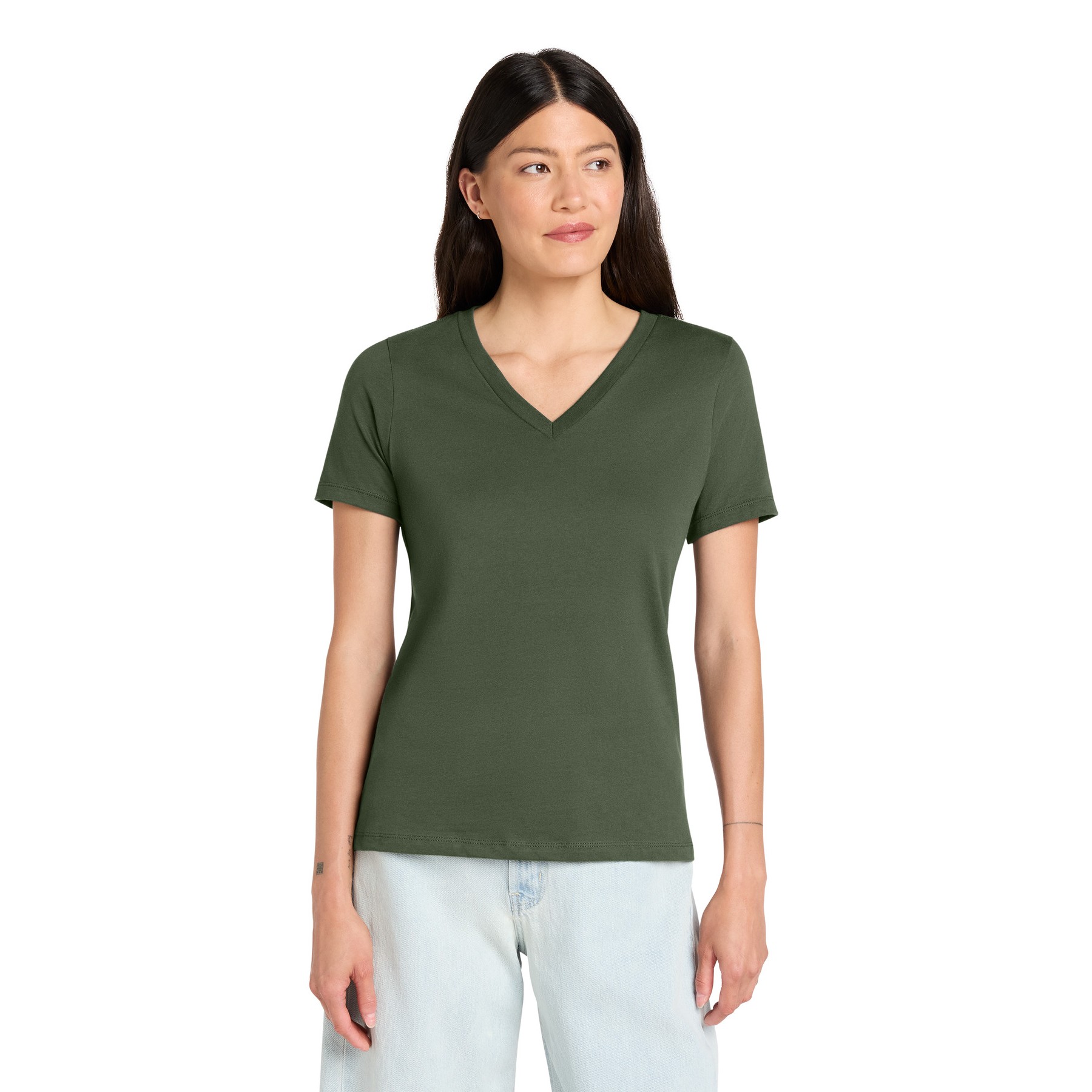 Women's Relaxed Jersey Short Sleeve V-Neck Tee - Thumbnail Image
