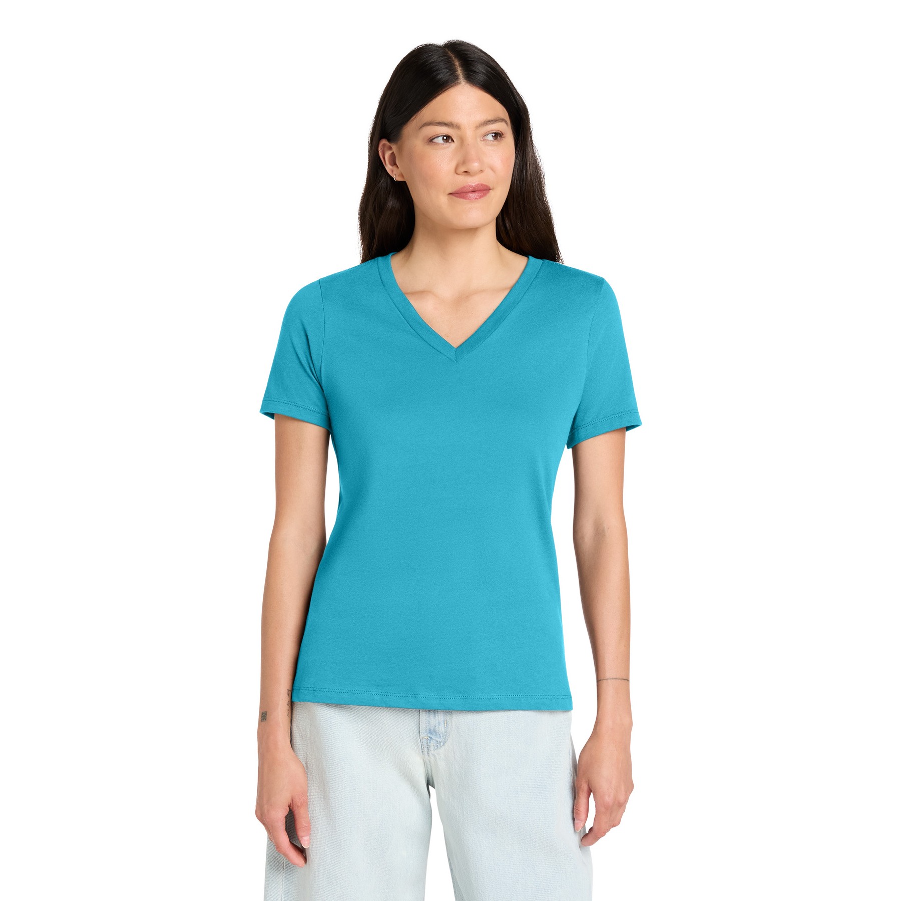 Women's Relaxed Jersey Short Sleeve V-Neck Tee - Thumbnail Image