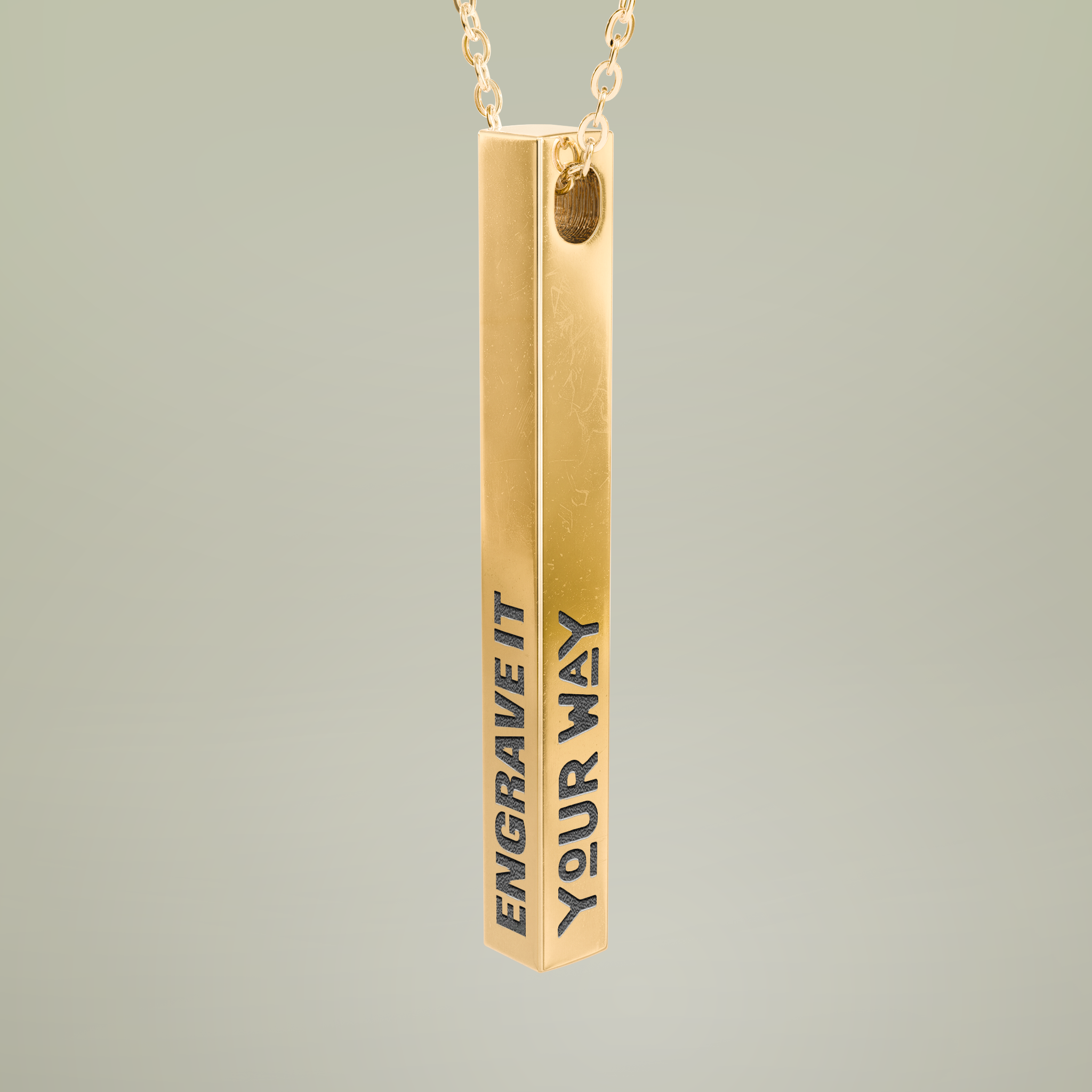 Custom Vertical Name Bar Pendant (Engraving) - Thumbnail Image